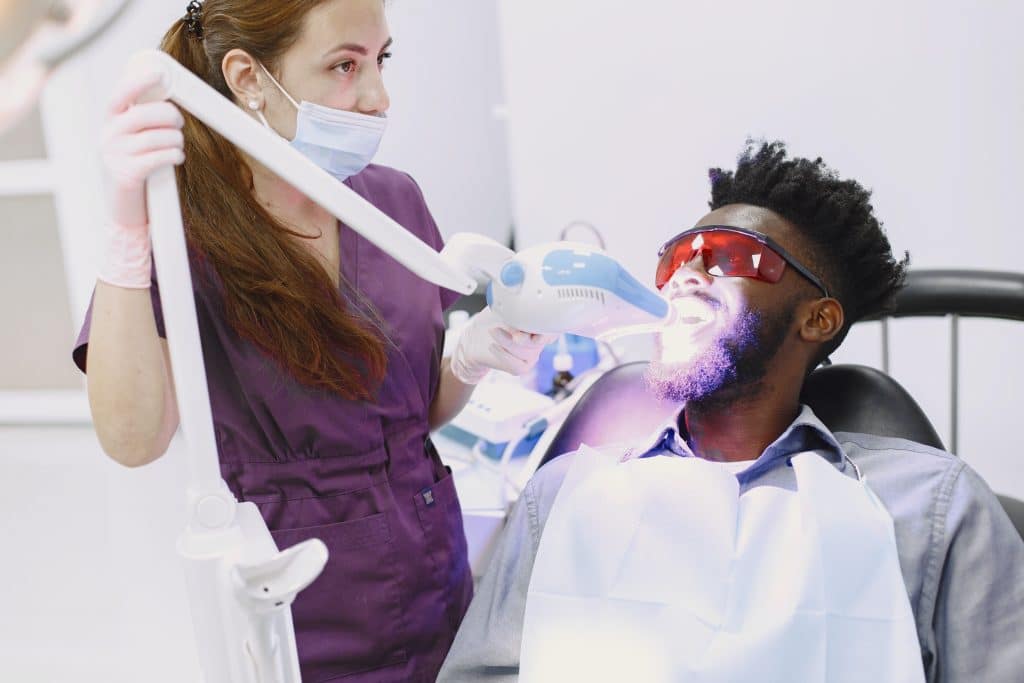 Resident in Brandon Florida getting his teeth whitened