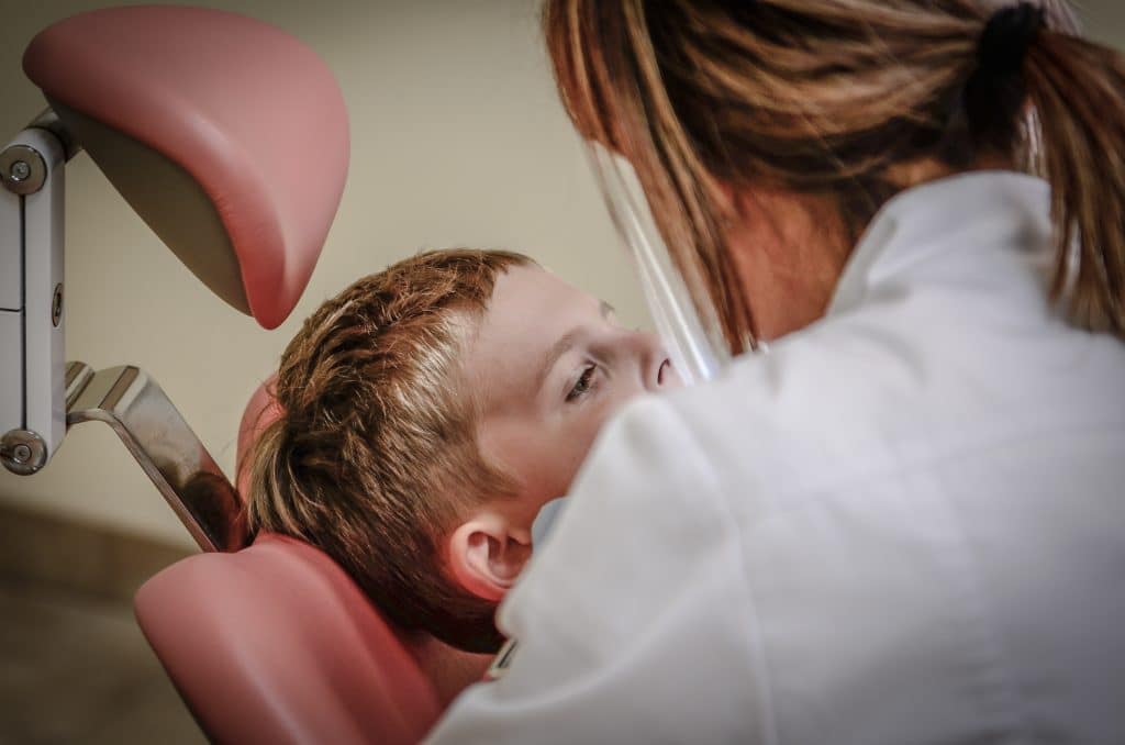 Child at the dentist office