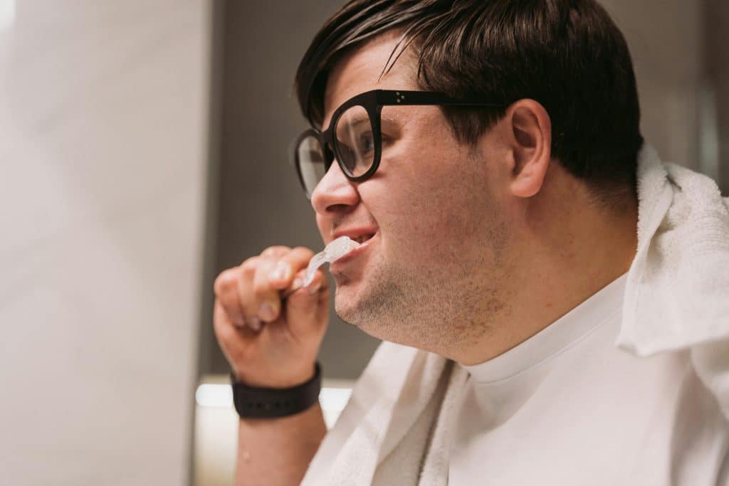 Man brushing his teeth