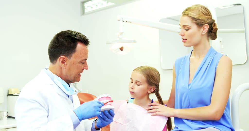 Girl at the orthodontist