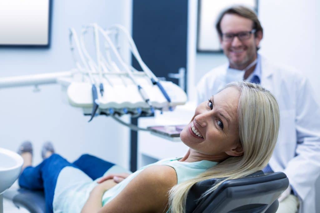 Woman after a flouride treatment