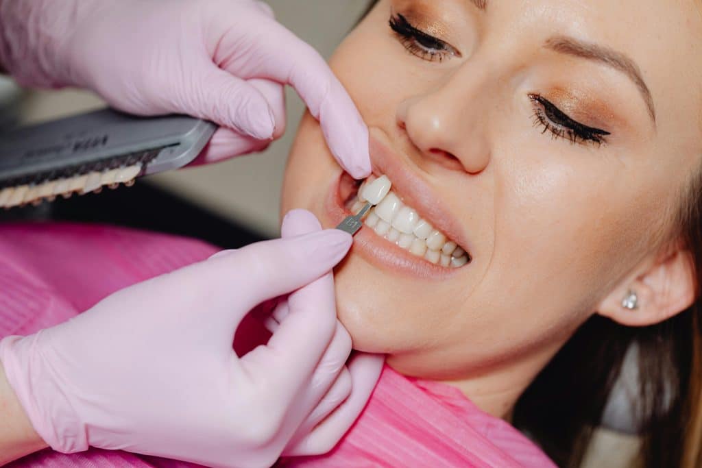 woman getting her veneers