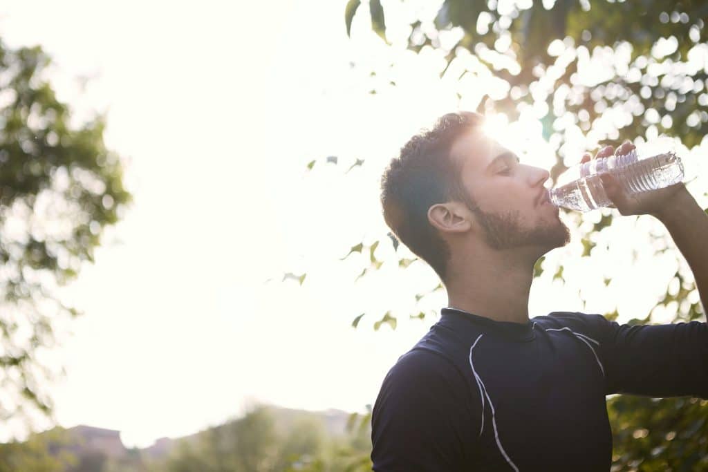 patient getting hydrated to help oral health