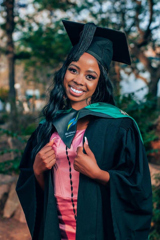 College student with a great smile