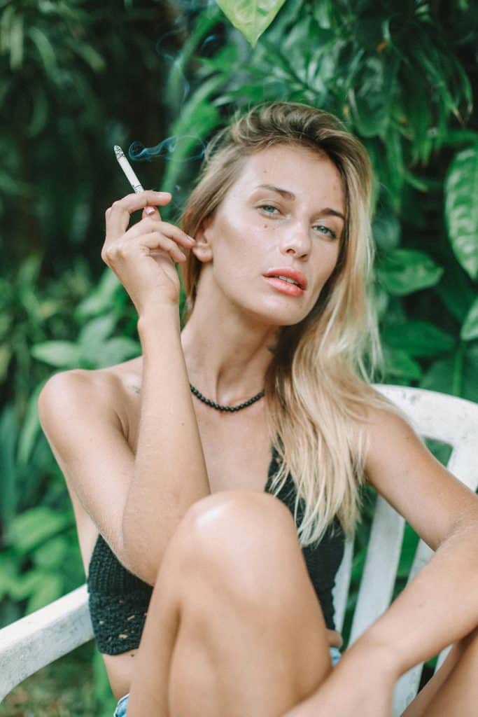 teenage girl smoking