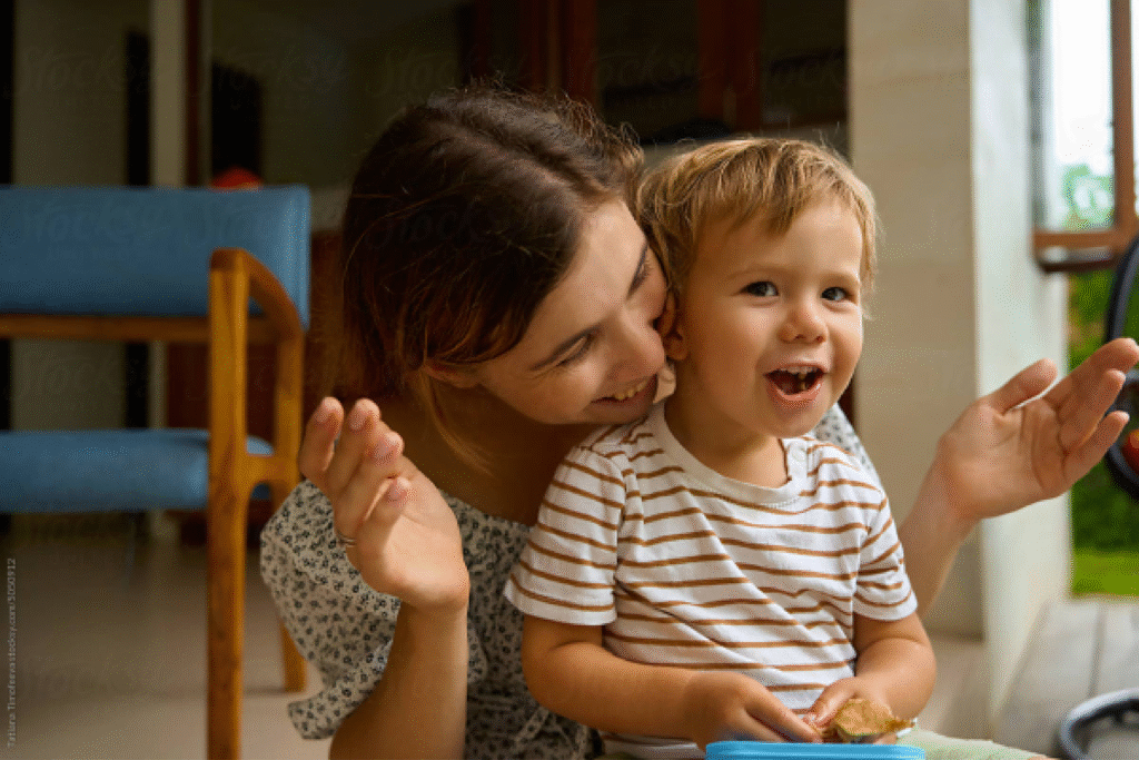 Services mother with baby