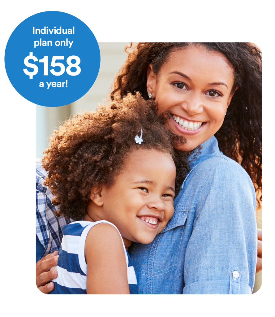 Smiling lady and child