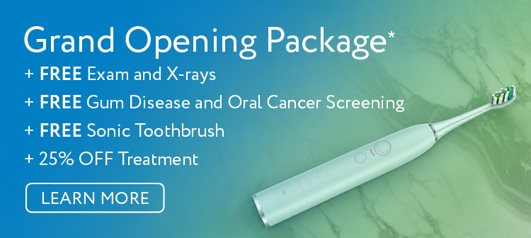 New Patient Offer: FREE Exam & X-RAYS + 25% Off General Treatment + Free Pro Clean Sonic Toothbrush